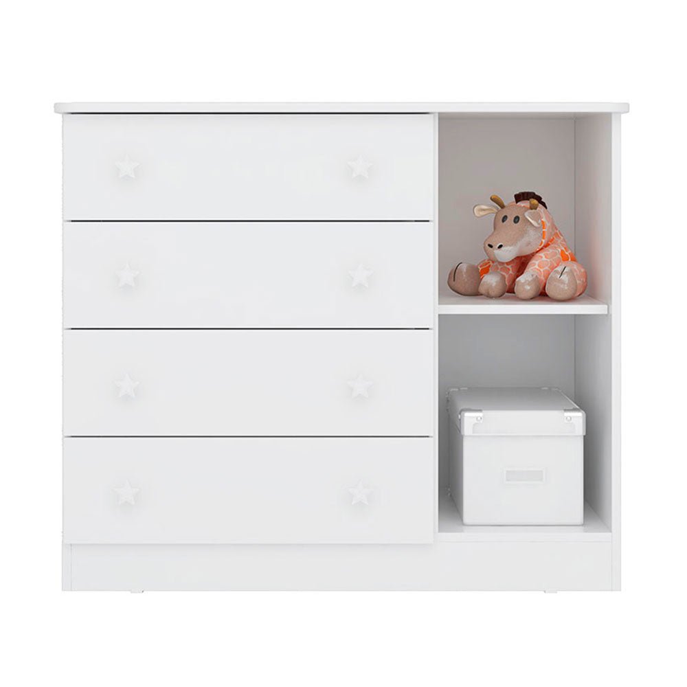 Cómoda San Pablo Blanco 93x77.9cm De Cuatro Hileras con Cuatro Cajones - Cajoneras | Bylmo