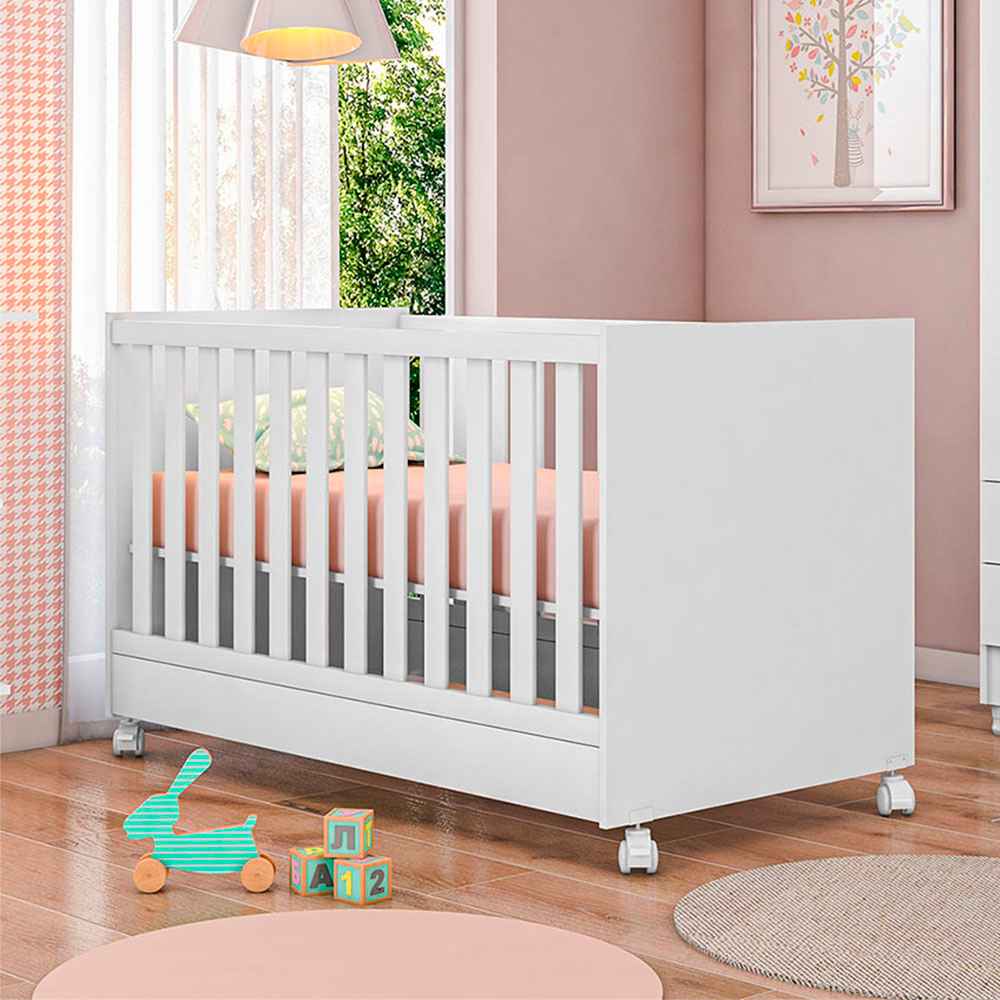 Cuna Natal Blanco 133x77cm para Colchón Infantil 70 X 130 Cm con Cabecero - Camas | Bylmo