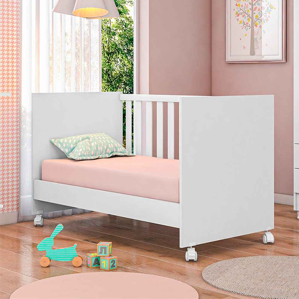 Cuna Natal Blanco 133x77cm para Colchón Infantil 70 X 130 Cm con Cabecero - Camas | Bylmo