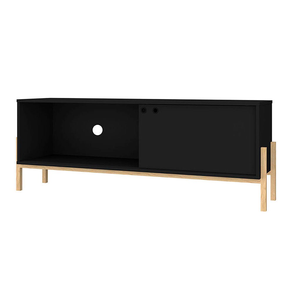 Rack Puerto Rico Negro 140 cm con Una Puertas - Muebles para TV | Bylmo