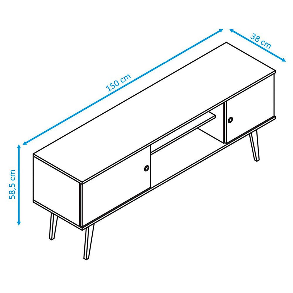 Rack Niagara Blanco 150 cm con Dos Puertas - Muebles para TV | Bylmo