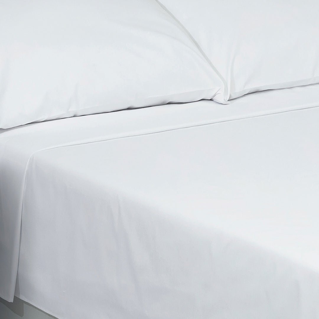 Juego de Sabanas Blanco Doble 140 X 190 Cm de Fondo Entero con 180 Hilos - Ropa de Cama | Bylmo