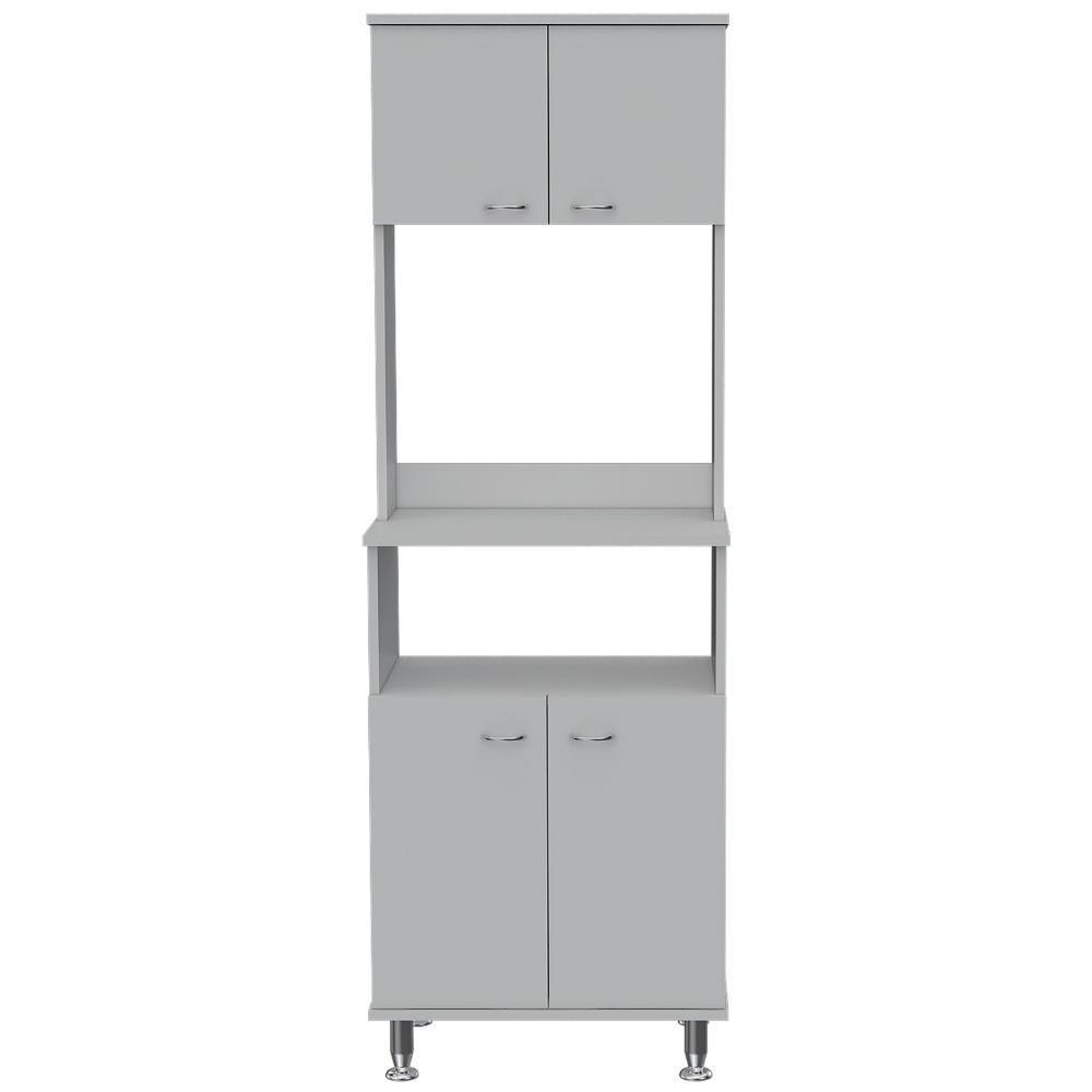 Mueble Microondas Kitchen Blanco 54 cm con Cuatro Puertas y Un Entrepaño - Muebles Organizadores | Bylmo