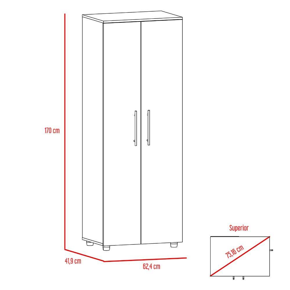 Alacena San Lorenzo Blanco 62 cm con Dos Puertas y un Cajón Lateral - Muebles Organizadores | Bylmo