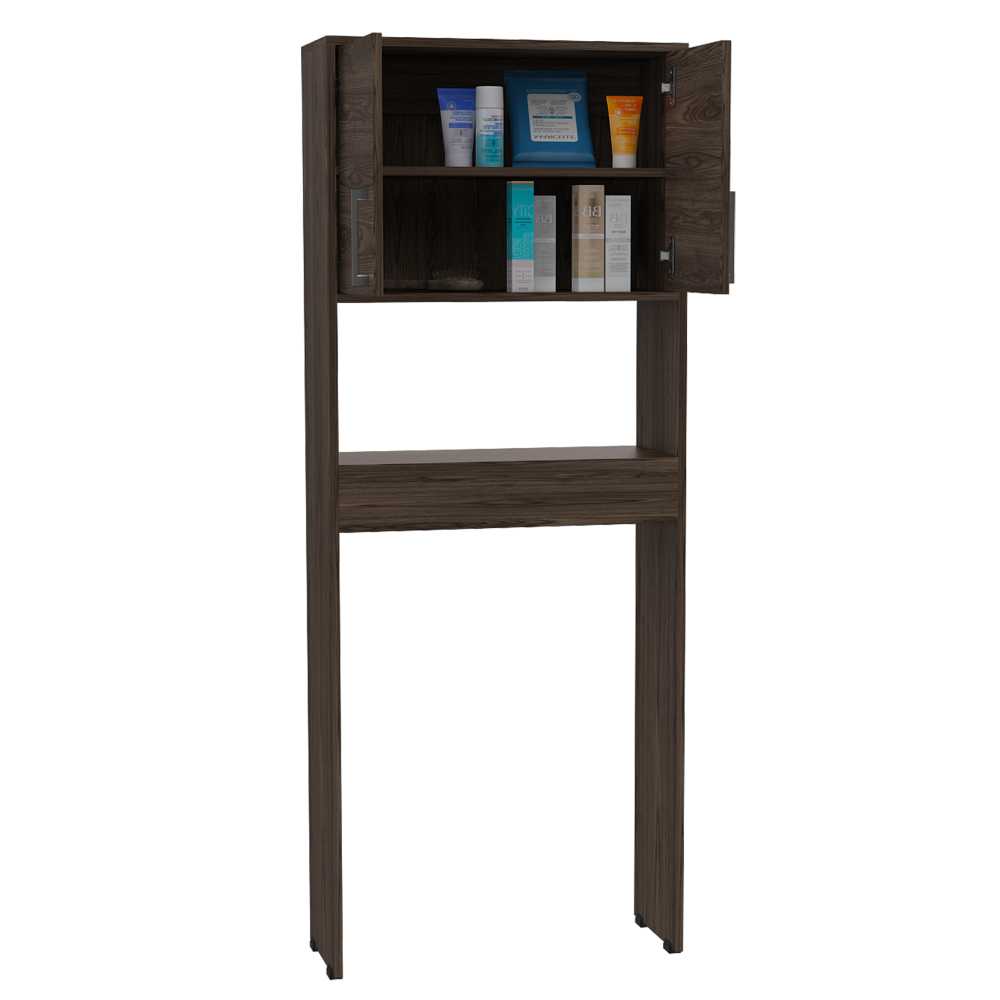 Ahorrador de Espacio para Baño Barcelona Coñac 63x160cm sin Cajones y con Un Entrepaño - Gabinetes | Bylmo