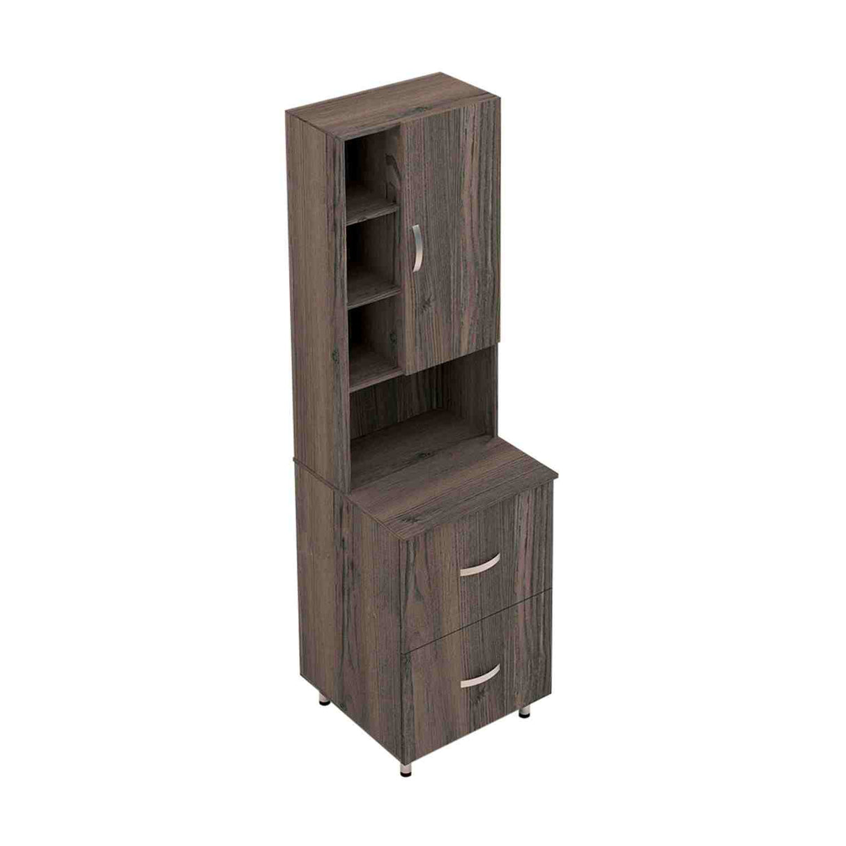 Alacena Ambar Mitte Tambo 60x212cm con Dos Entrepaños y con Una Puerta - Alacenas y Muebles Microondas | Bylmo