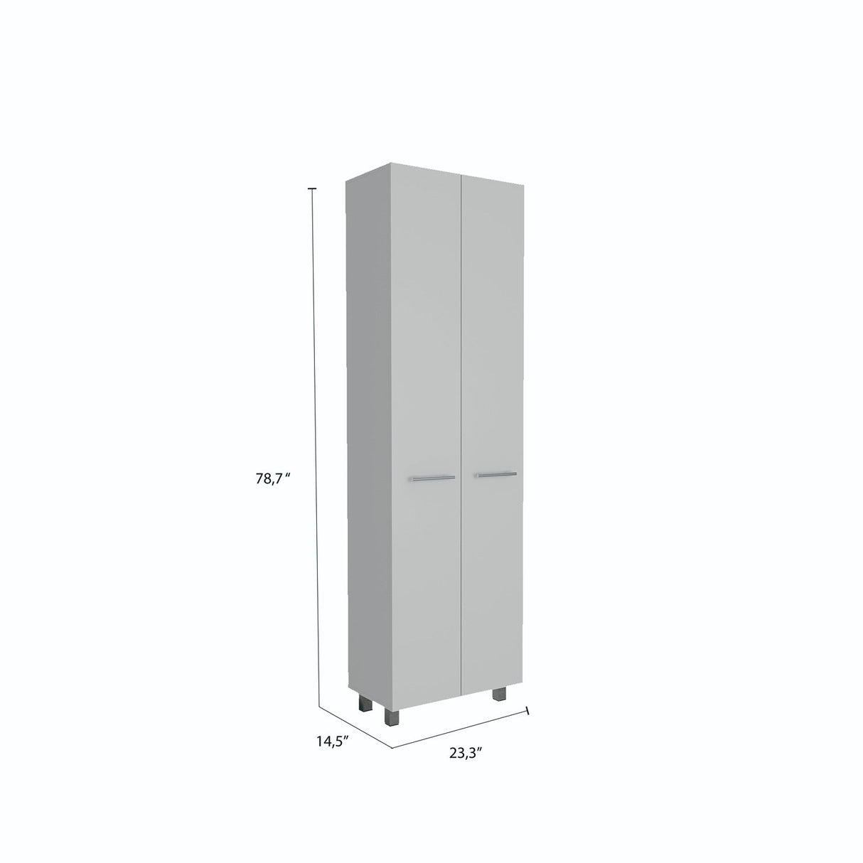 Alacena Baleare Blanco 59 cm con Entrepaños y Patas Metálicas - Alacenas y Muebles Microondas | Bylmo