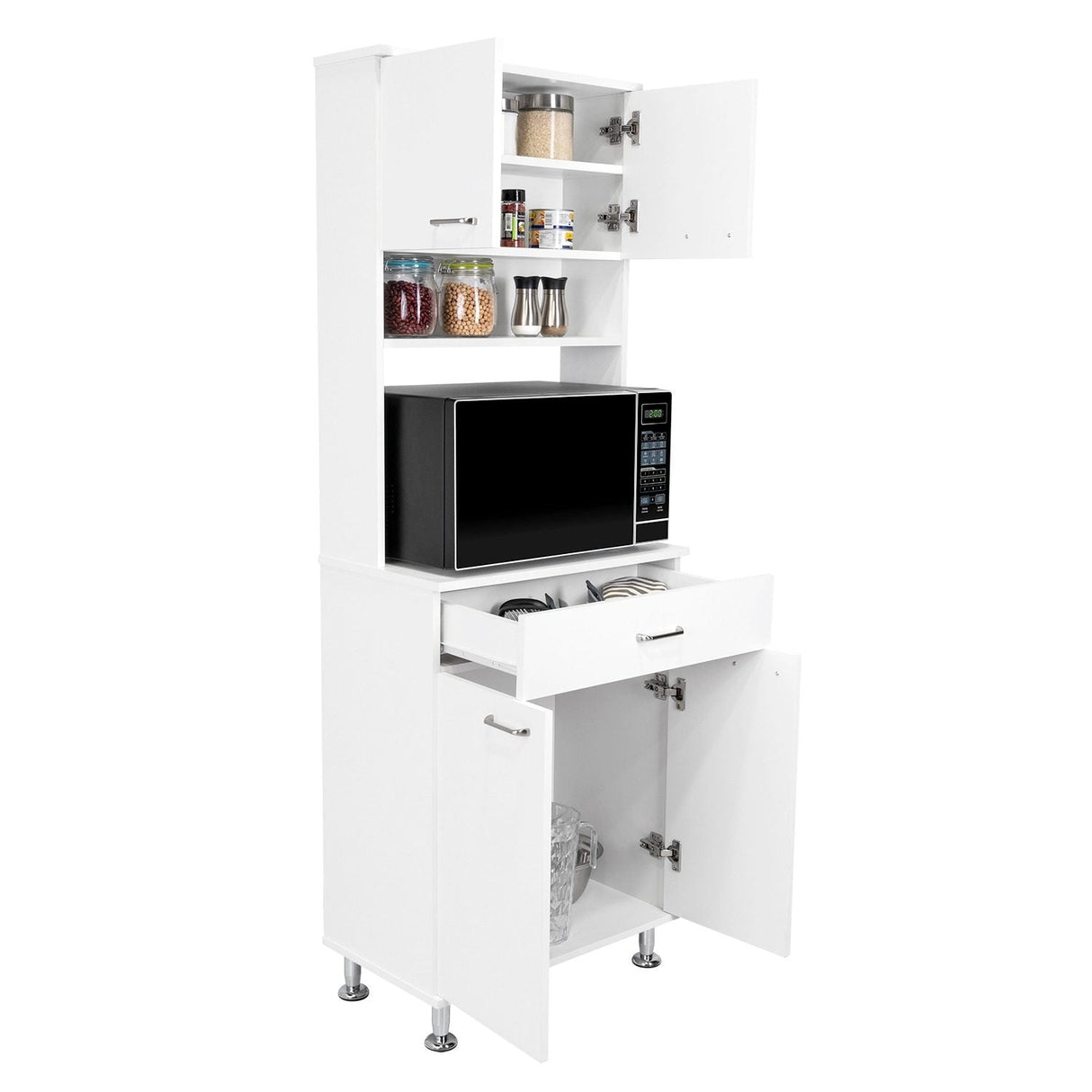 Alacena Della Plus Blanco 60x169cm con Un Entrepaño y con Cuatro Puertas - Alacenas y Muebles Microondas | Bylmo