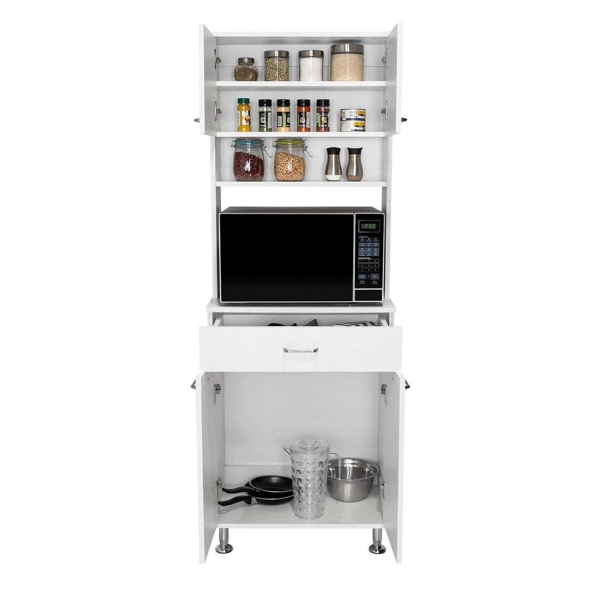 Alacena Della Plus Blanco 60x169cm con Un Entrepaño y con Cuatro Puertas - Alacenas y Muebles Microondas | Bylmo