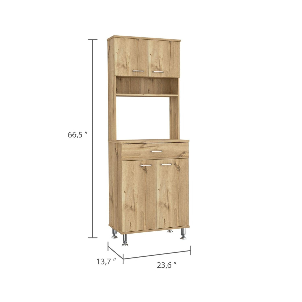 Alacena Della Duna 60 cm Con un Cajón, Entrepaños y Cuatro Puertas - Alacenas y Muebles Microondas | Bylmo