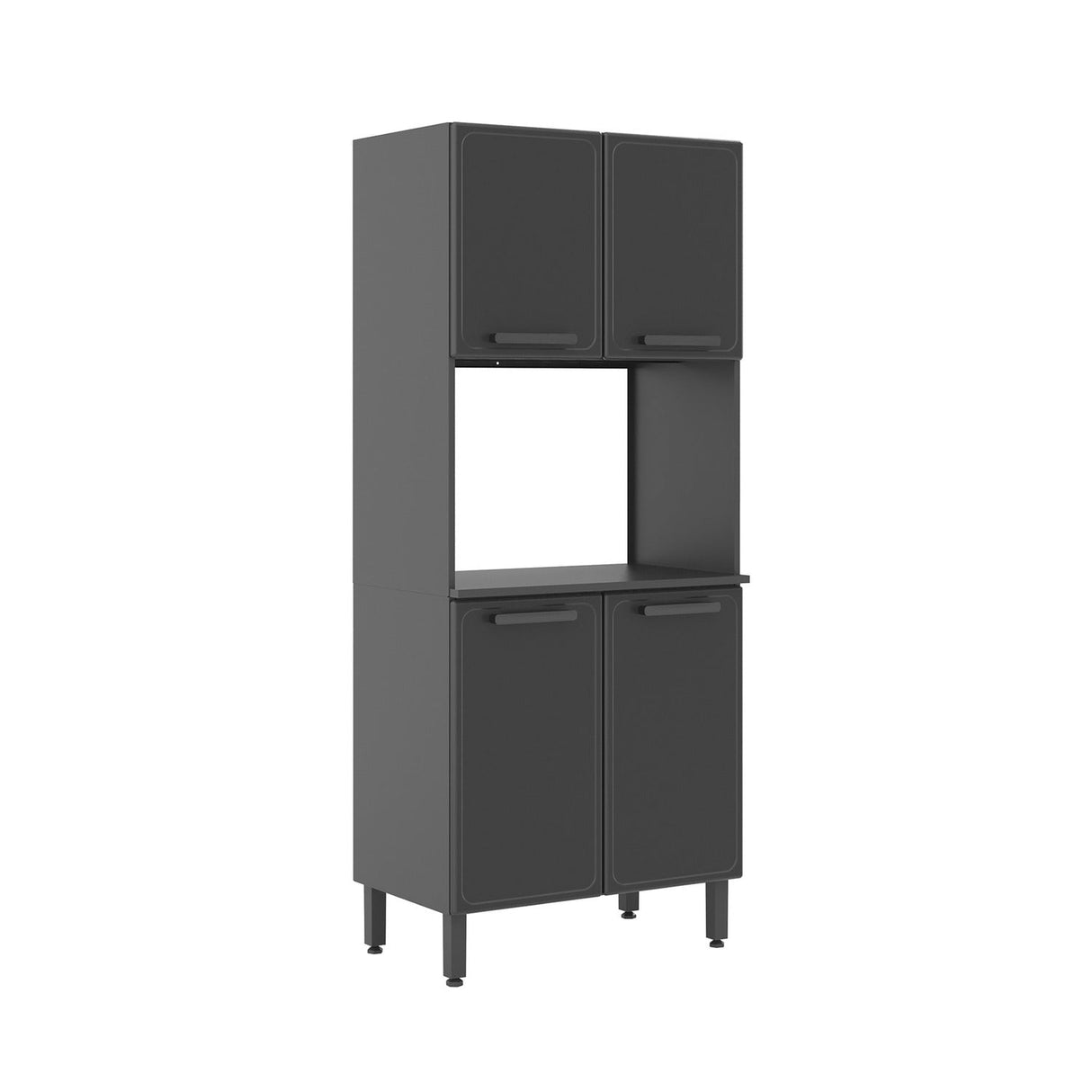 Alacena Gris 80x191cm sin Entrepaños y con Cuatro Puertas - Alacenas y Muebles Microondas | Bylmo