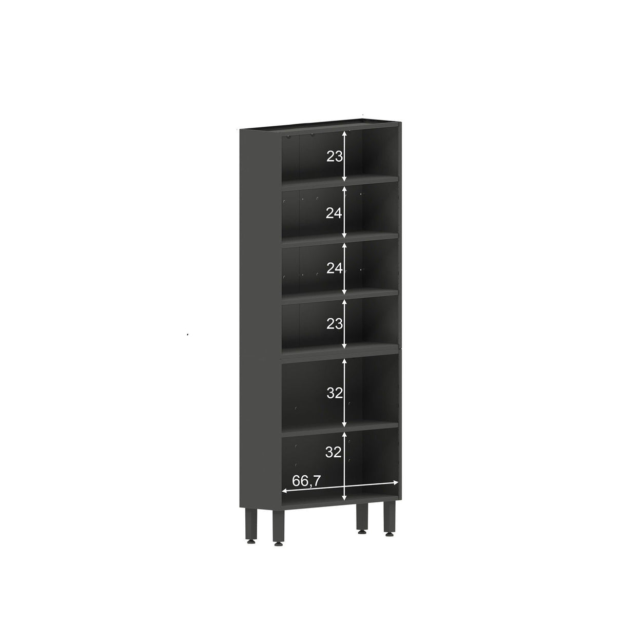 Alacena Ginace Gris 80 cm con Seis Puertas - Alacenas y Muebles Microondas | Bylmo