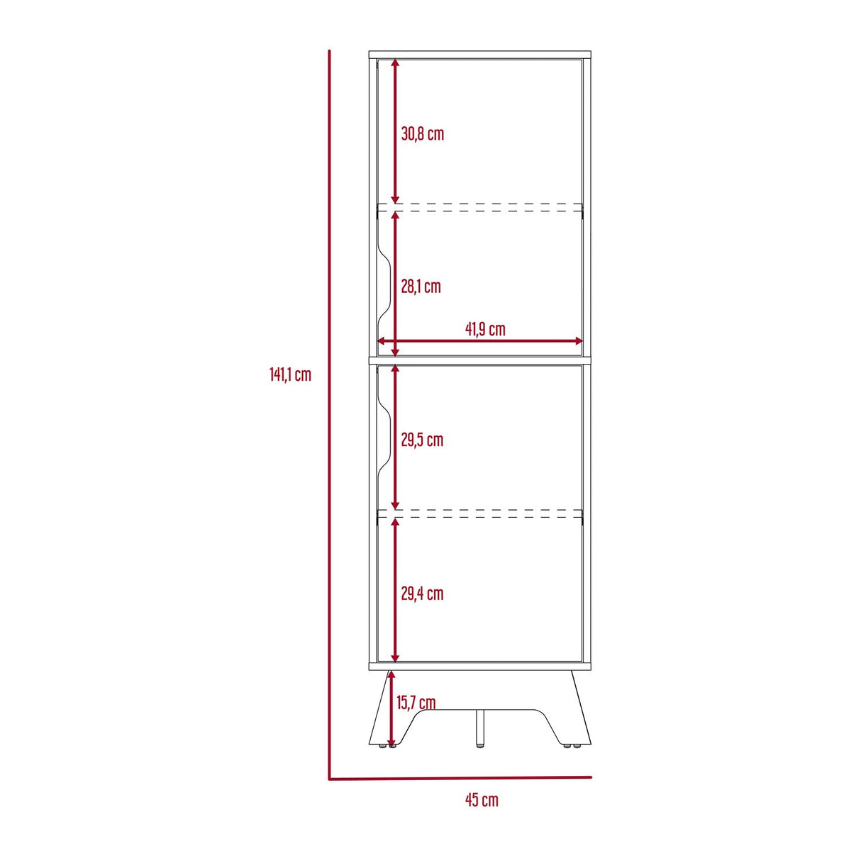 Alacena Z65 Blanco 45 cm con Dos Puertas - Alacenas y Muebles Microondas | Bylmo