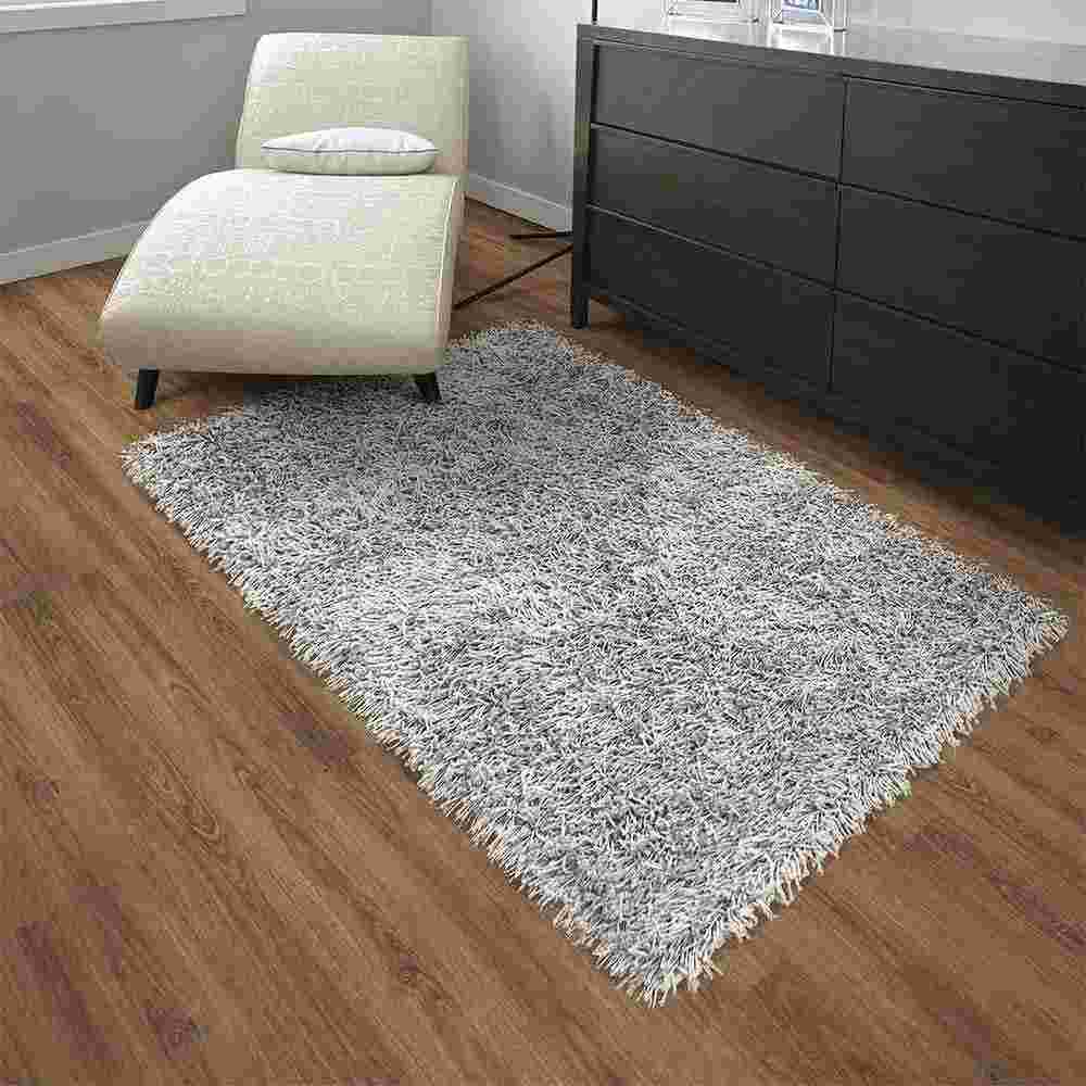 Alfombra Hawai 100 cm x 150 cm de Hogar Gris Claro Peludo - Tapetes y Alfombras | Bylmo