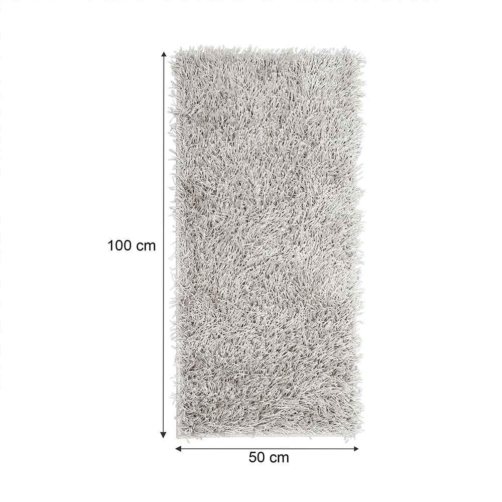 Alfombra Hawai 50 cm x 100 cm de Hogar Gris Claro Peludo - Tapetes y Alfombras | Bylmo
