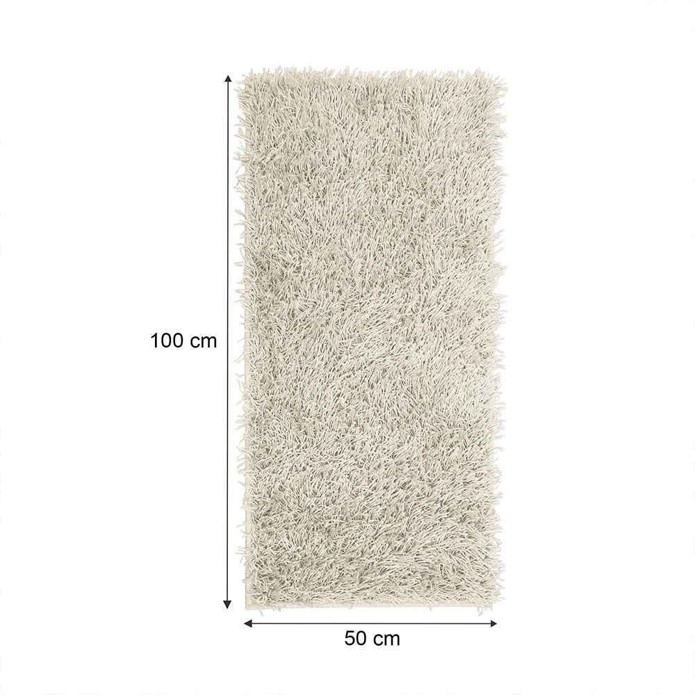 Alfombra Hawai 50 cm x 100 cm de Hogar Blanco Hueso Peludo - Tapetes y Alfombras | Bylmo