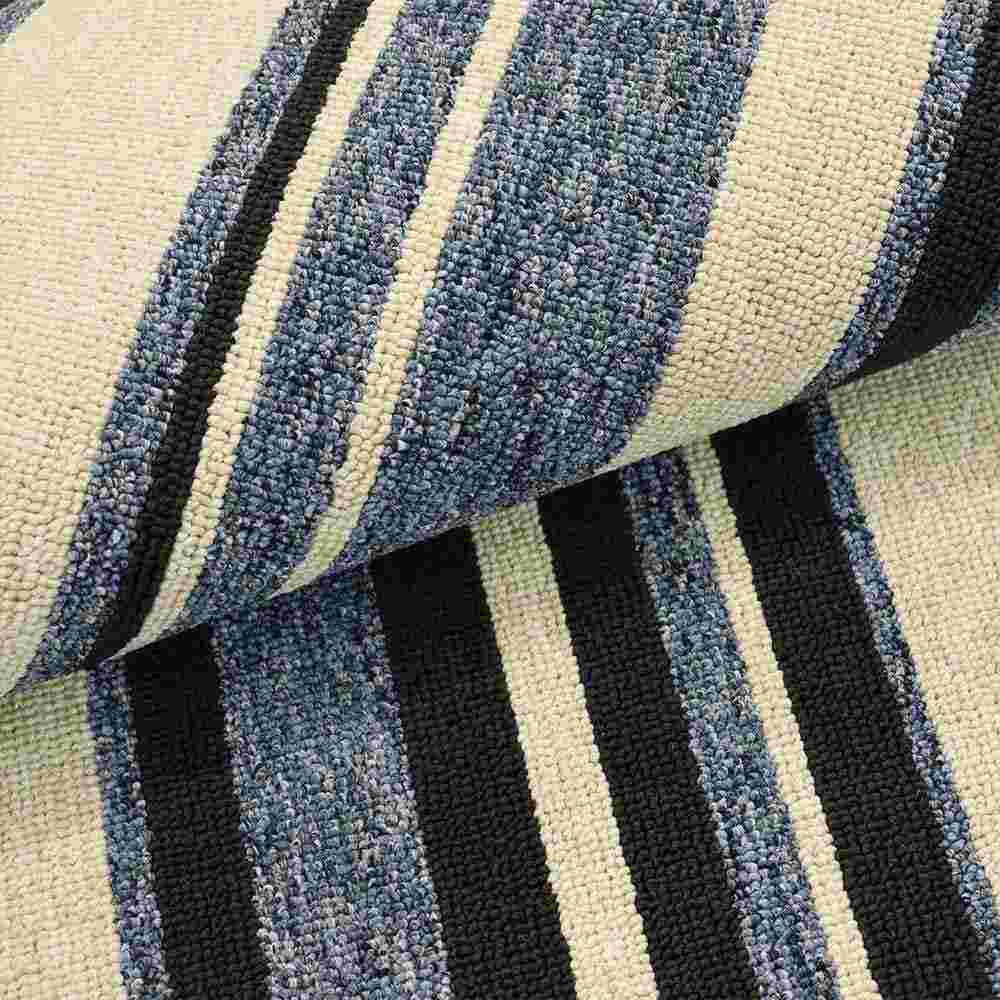 Alfombra Newark 150 cm x 200 cm de Hogar Azul Oscuro con Lineas - Tapetes y Alfombras | Bylmo