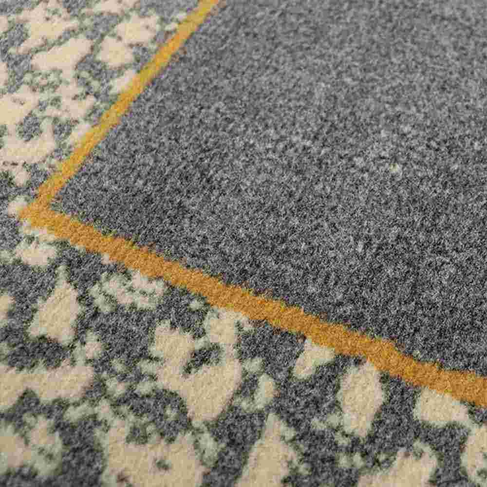 Alfombra Oregon 150 cm x 200 cm de Habitación Gris Grafito con Rectángulos - Tapetes y Alfombras | Bylmo