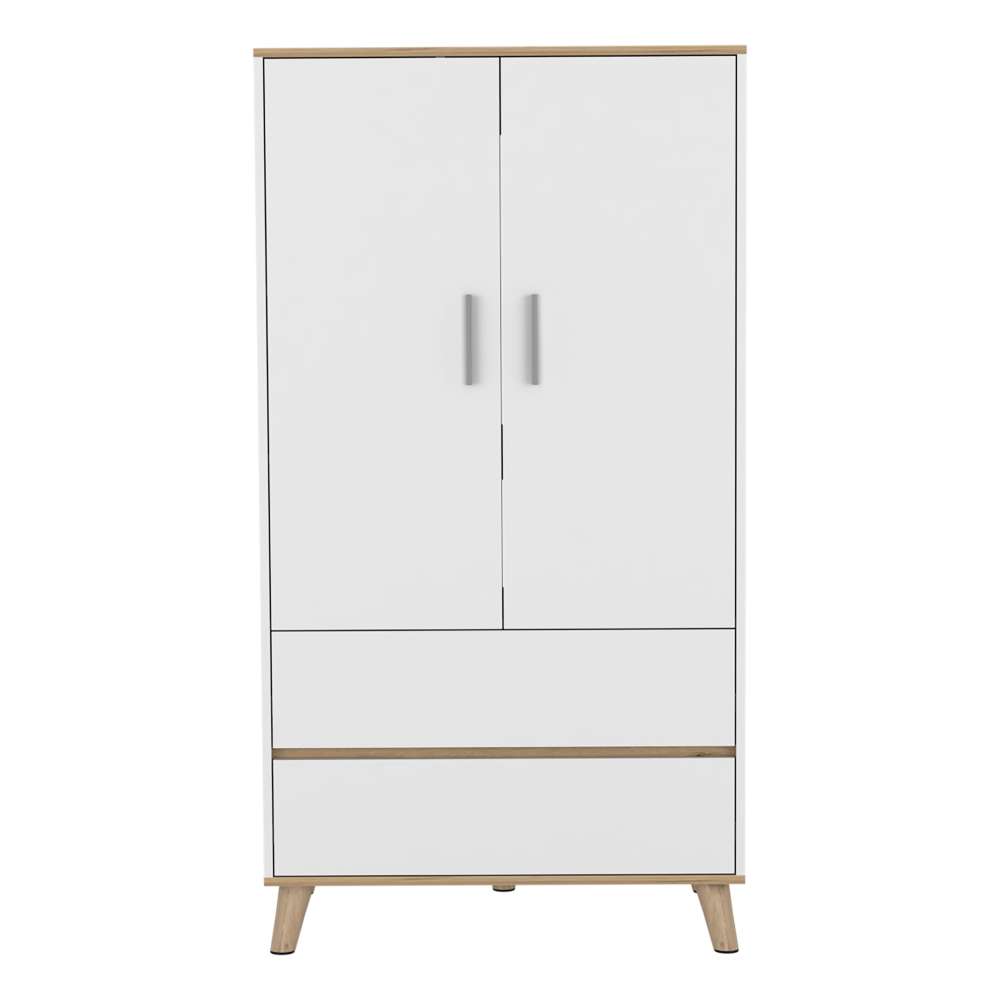 Closet Megan Blanco 80 cm con Dos Puertas y Dos Cajones - Closets | Bylmo