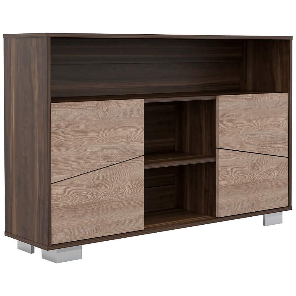 Arrimo Fraktal Habano y Miel 120.3x82cm sin Cajones y con Siete Compartimientos - Bifes | Bylmo