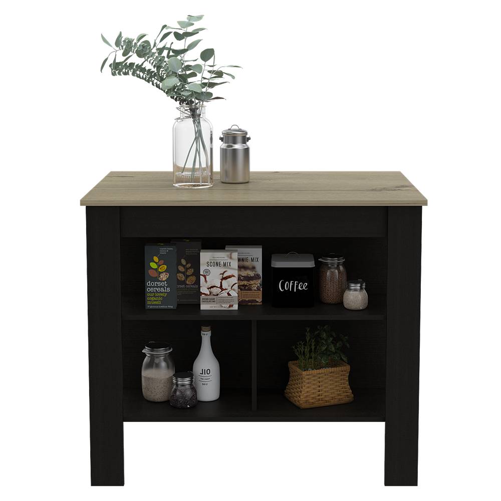 Mueble Auxiliar de Cocina Cala Wengue 103x90cm con Dos Entrepaños y Tres Compartimientos - Cocinas | Bylmo