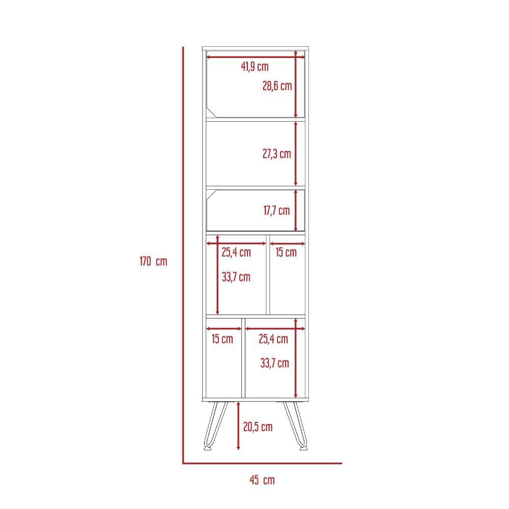 Biblioteca Palermo Gales 45 cm con Puertas y Entrepaños - Bibliotecas | Bylmo