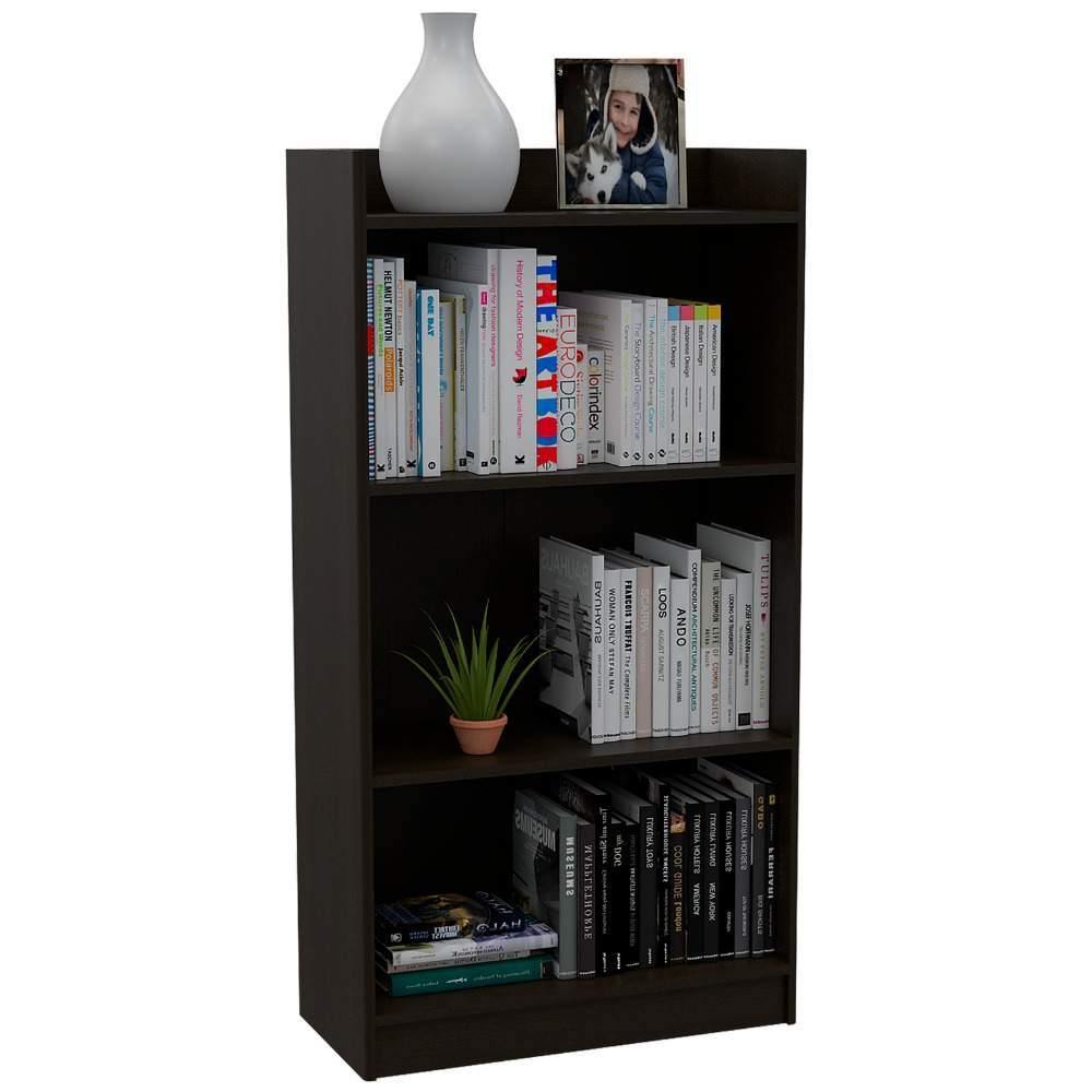 Biblioteca Wengue 62.9x120cm con Tres Compartimientos - Bibliotecas | Bylmo