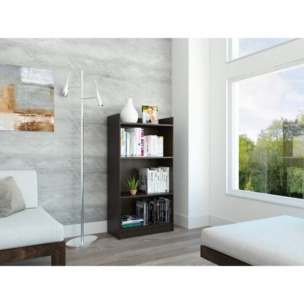 Biblioteca Wengue 62.9x120cm con Tres Compartimientos - Bibliotecas | Bylmo