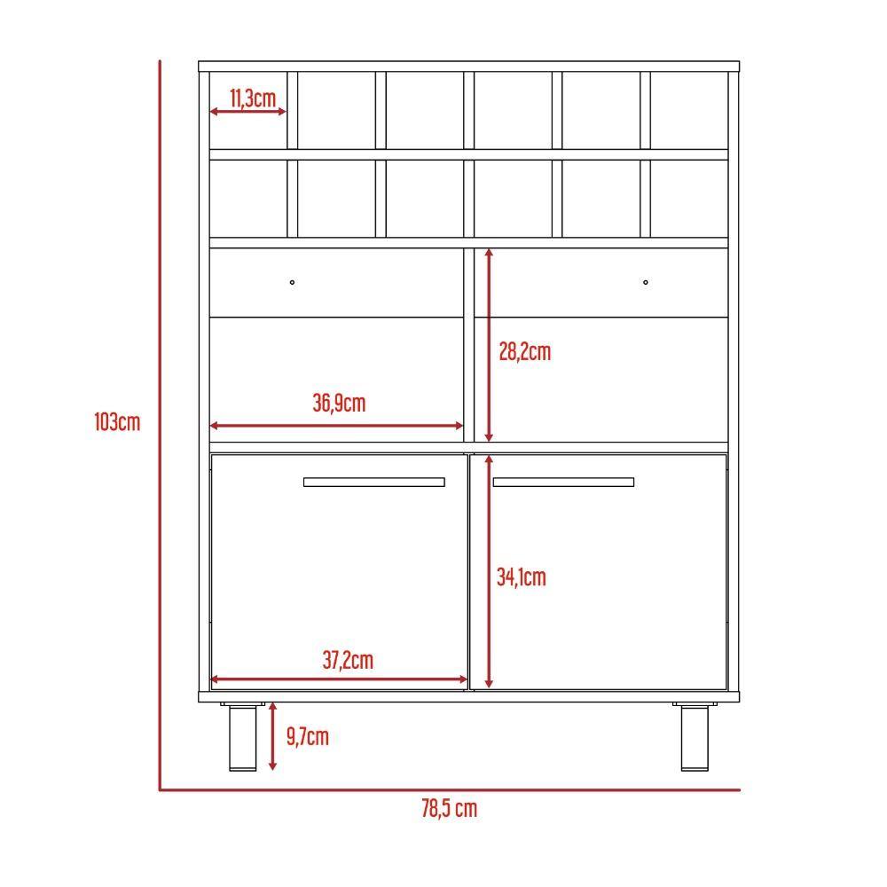 Bar Kaia Wengue 78x103cm con Un Cajón y con Doce Portabotellas - Bares | Bylmo