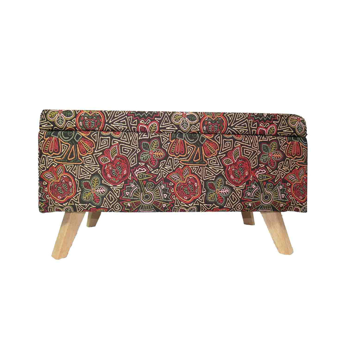 Banqueta Nugo Multicolor Rojo 80 cm con Baúl - Sofas y Poltronas | Bylmo