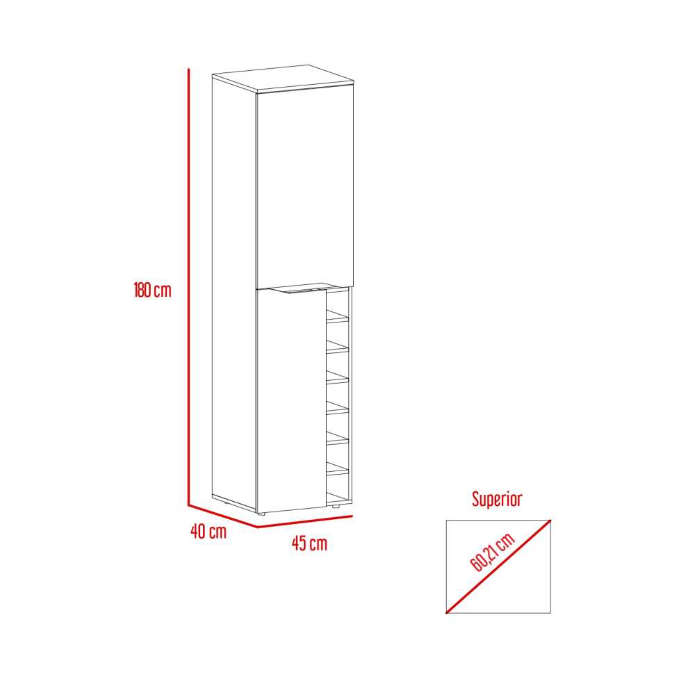 Bar Obregon Wengue 45 cm con Dos Puertas - Bares | Bylmo