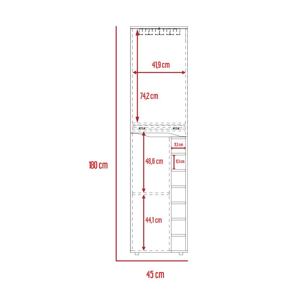 Bar Obregon Wengue 45 cm con Dos Puertas - Bares | Bylmo