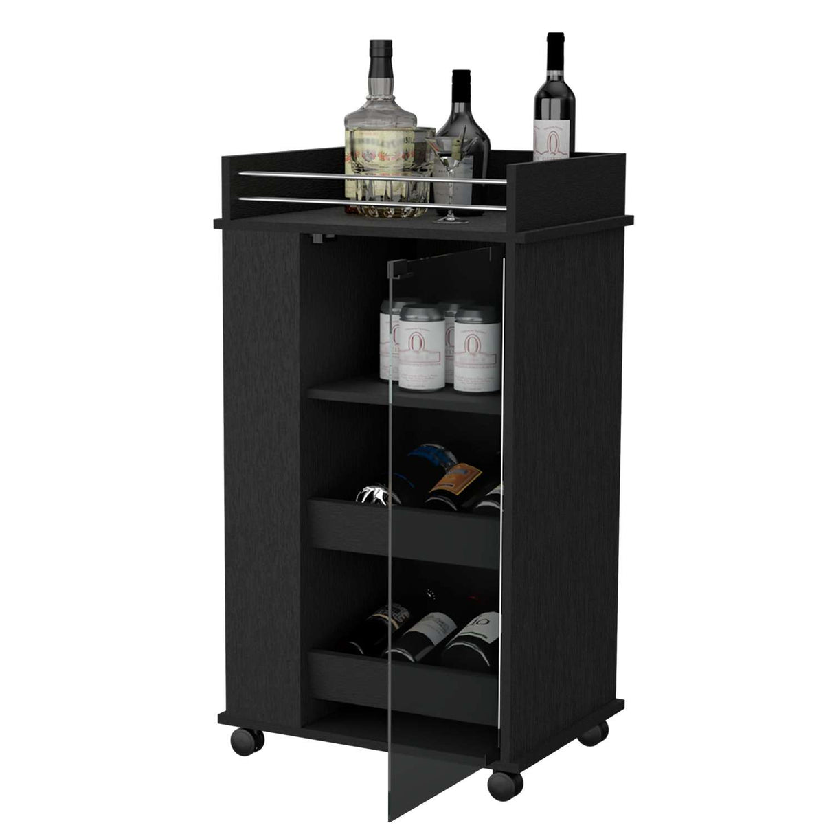 Bar Baltimore Wengue 55x99cm sin Cajones y sin Portabotellas - Bares | Bylmo