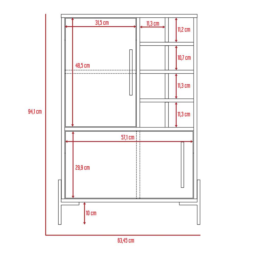 Bar Karev Duna 63 cm con Dos Puertas - Bares | Bylmo