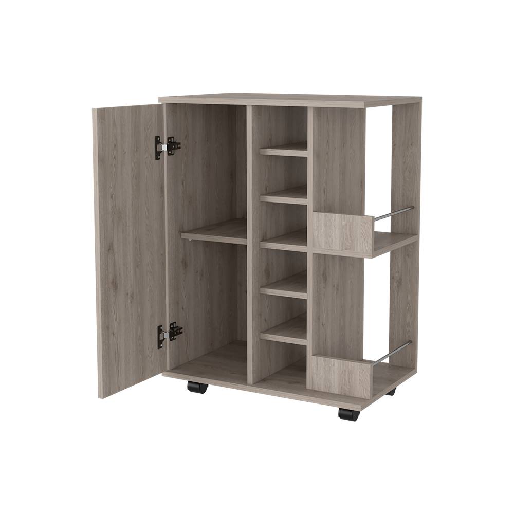 Bar Tuhome Ceniza 60x82.1cm con Un Cajón y con Seis Portabotellas - Bares | Bylmo