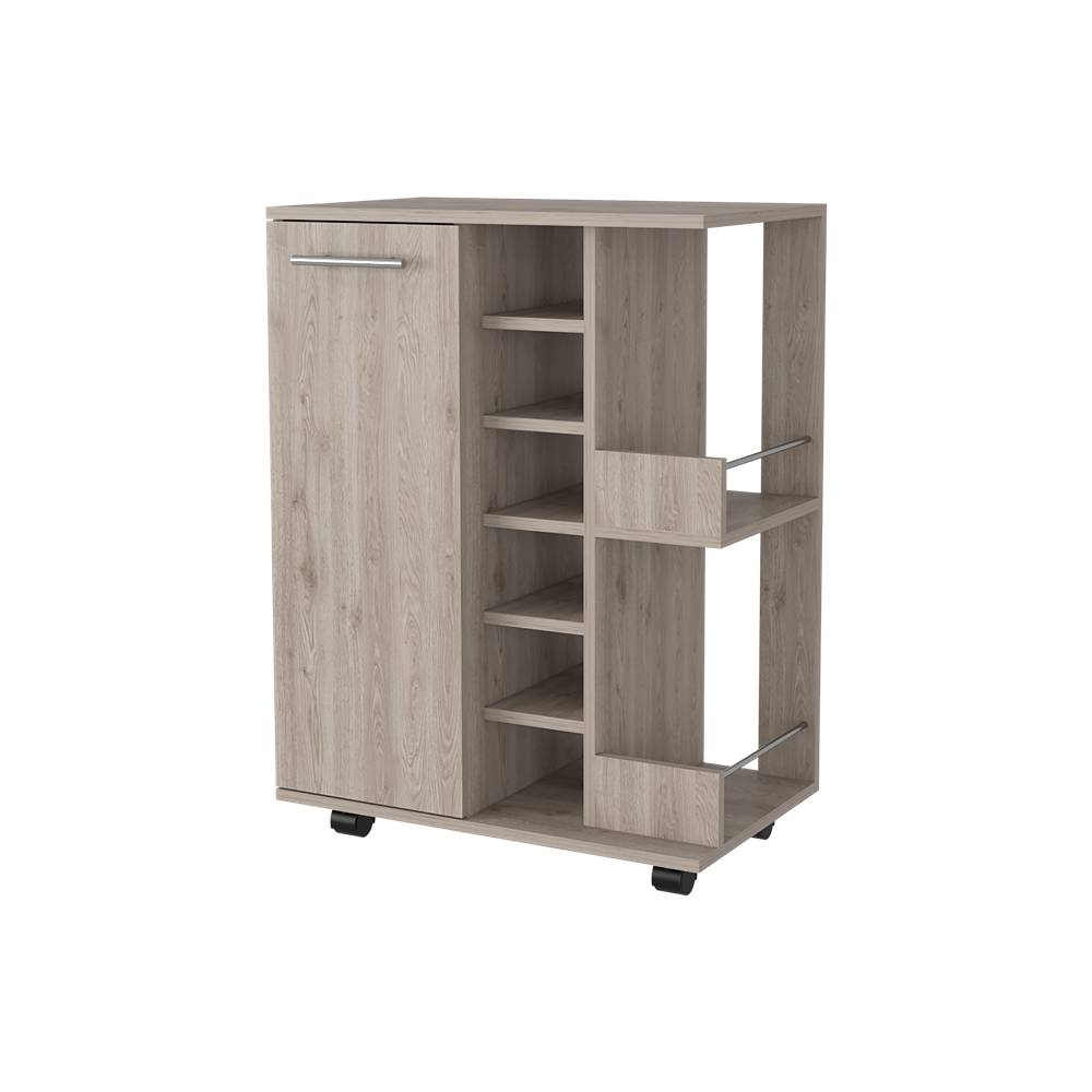 Bar Tuhome Ceniza 60x82.1cm con Un Cajón y con Seis Portabotellas - Bares | Bylmo