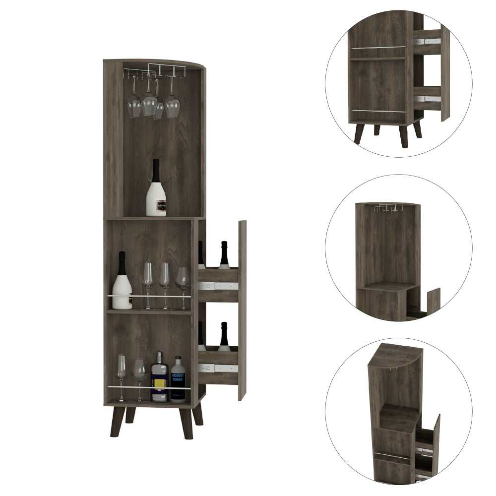 Bar Esquinero Cincinatti Bellota 45 cm con Cajón Lateral - Bares | Bylmo
