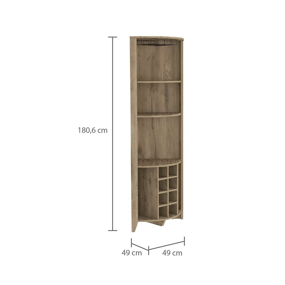Bar Esquinero Essencial Macadamia 49 cm Abierto - Bares | Bylmo