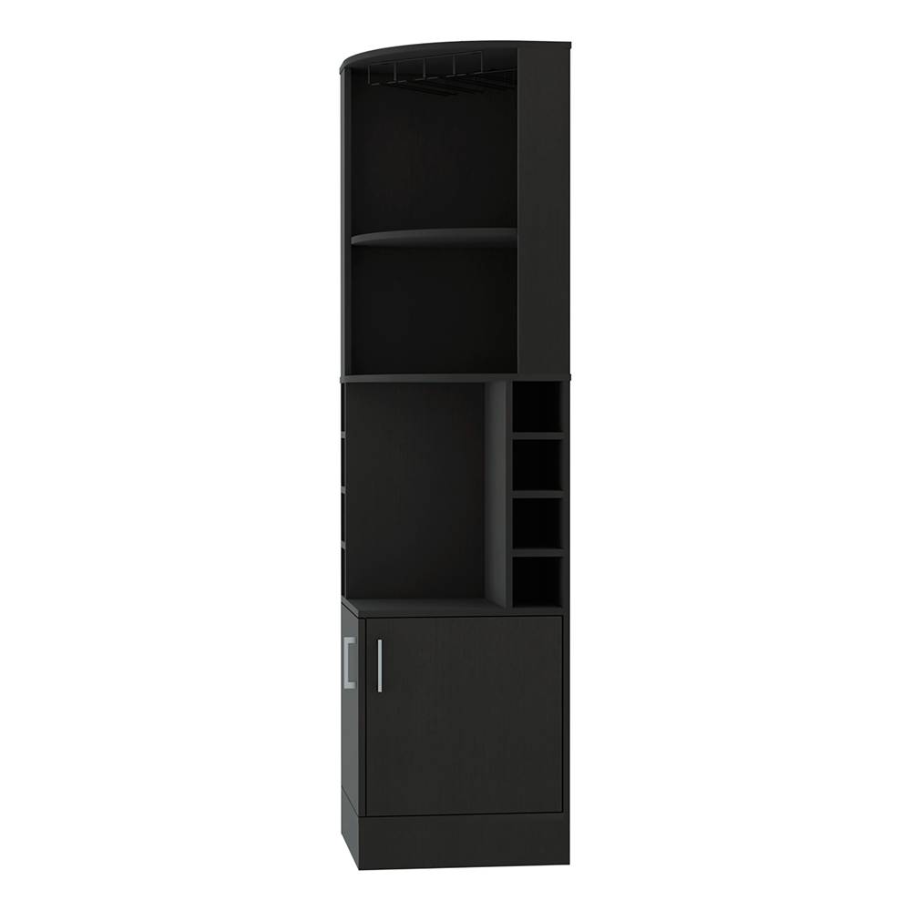 Bar Esquinero Kava Wengue 46.9x180cm con Un Cajón y con Ocho Portabotellas - Bares | Bylmo