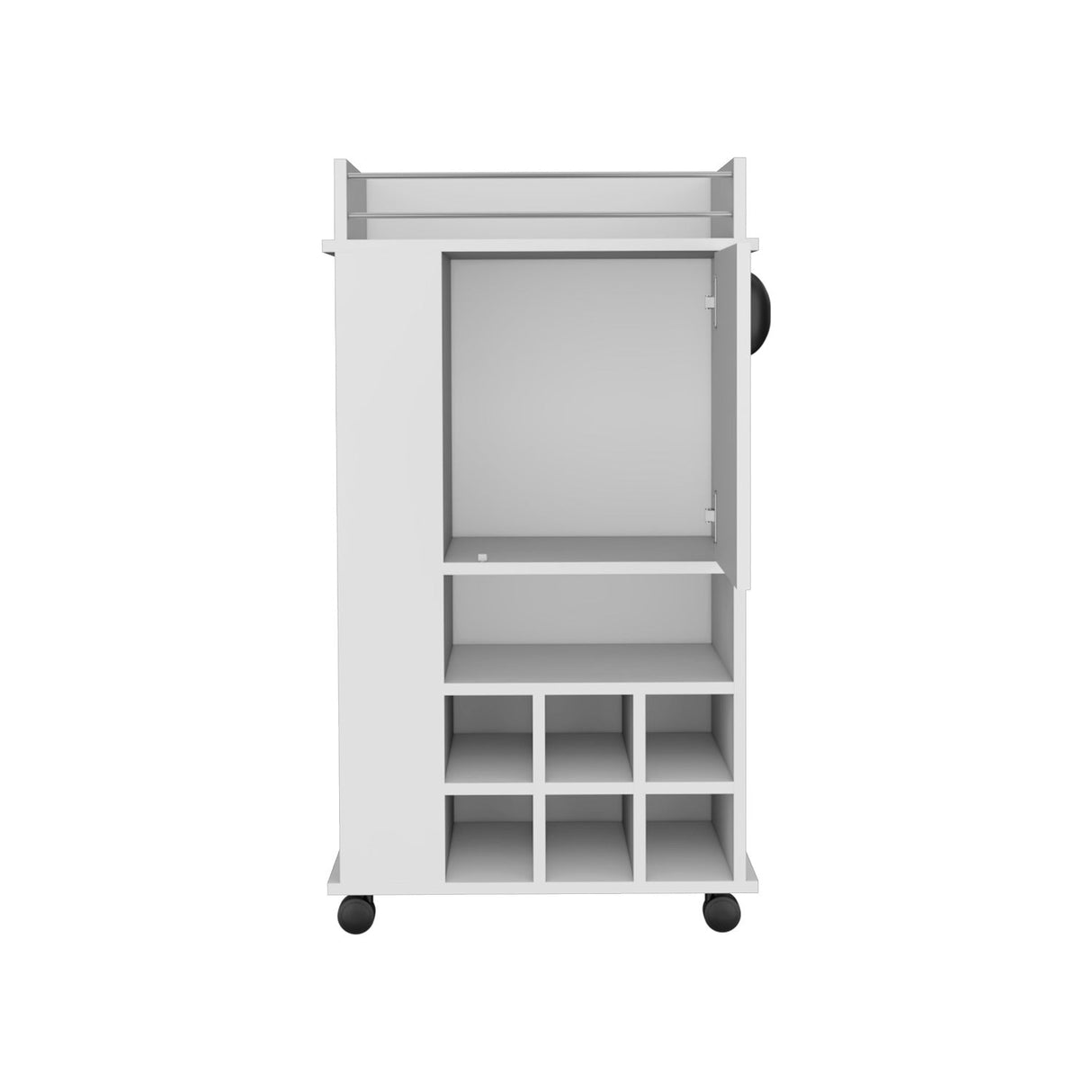 Bar Fargo Blanco 55x99cm con Un Cajón y con Seis Portabotellas - Bares | Bylmo