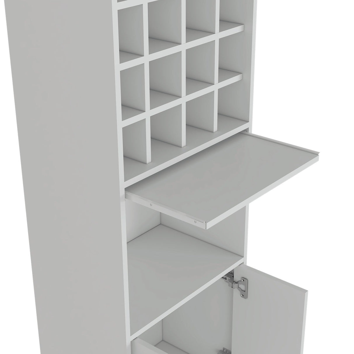 Bar Kava Blanco 51x181cm con Un Cajón y con Dieciséis Portabotellas - Bares | Bylmo