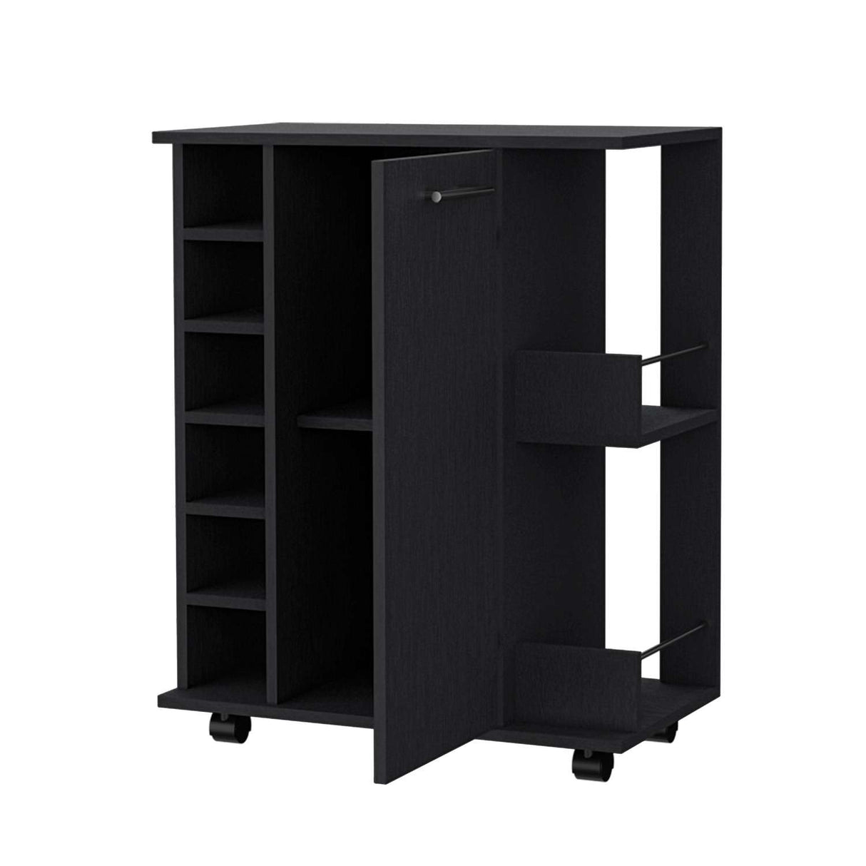 Bar Lothian Wengue 66x82cm con Un Cajón y con Seis Portabotellas - Bares | Bylmo