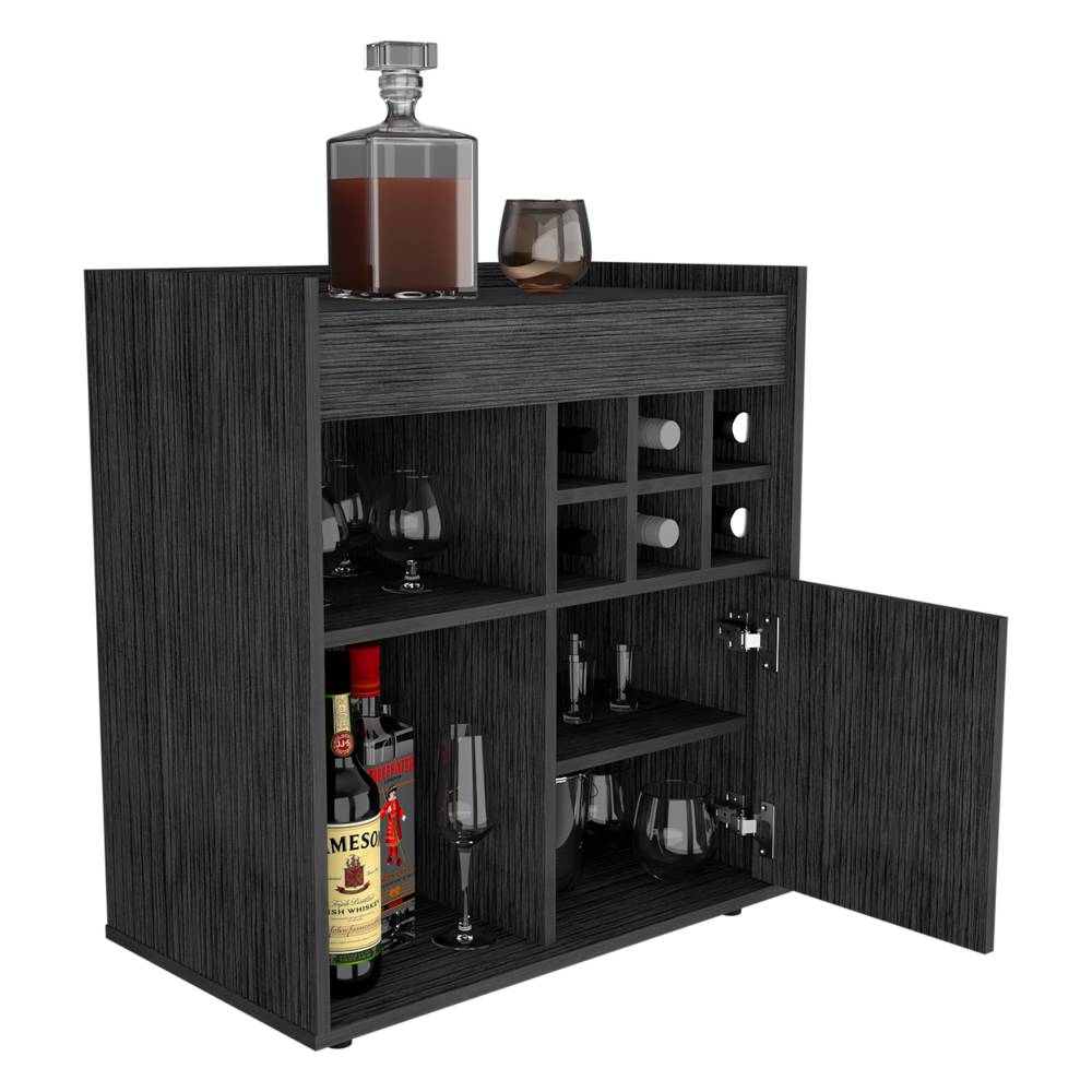 Bar Lyon Roble Gris 68 cm con Una Puerta - Bares | Bylmo