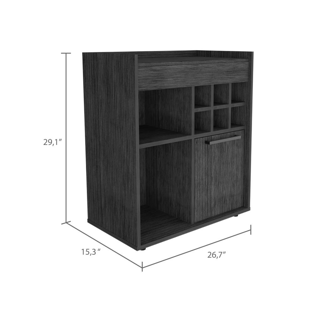 Bar Lyon Roble Gris 68 cm con Una Puerta - Bares | Bylmo