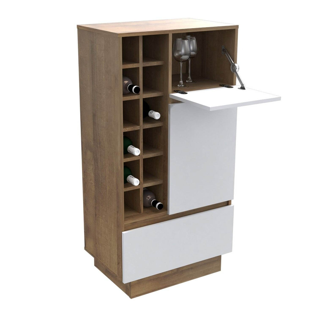 Bar Amaretto 60x118cm sin Cajones y con Doce Portabotellas - Bares | Bylmo