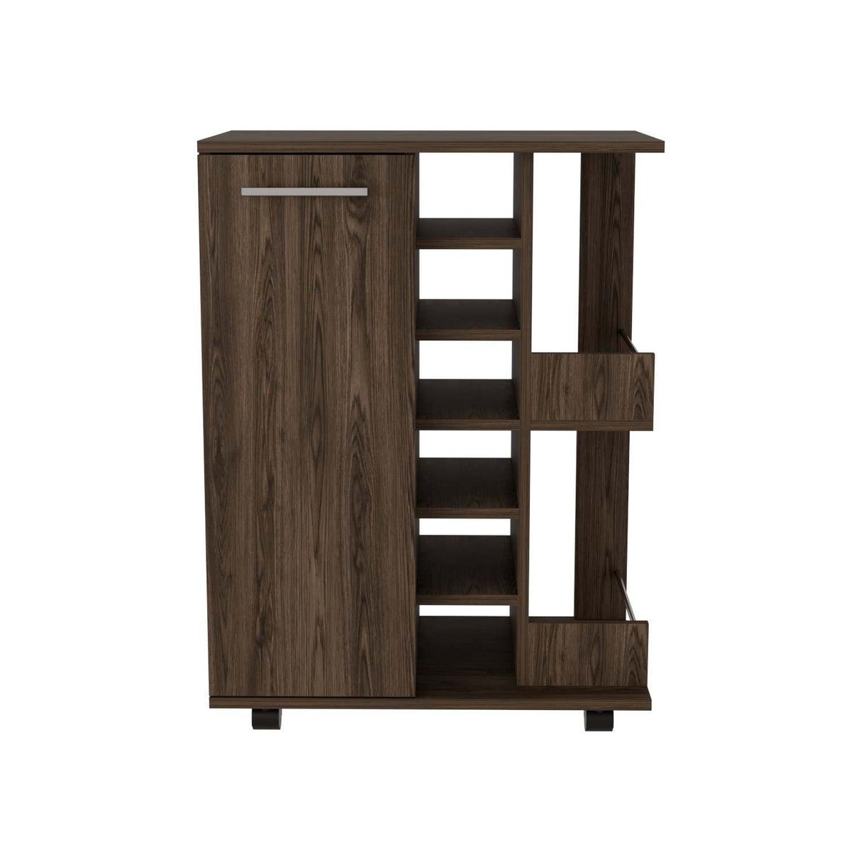 Bar Carro Coñac 60x82cm con Cuatro Compartimientos y con Seis Portabotellas - Barras y Muebles Auxiliares | Bylmo