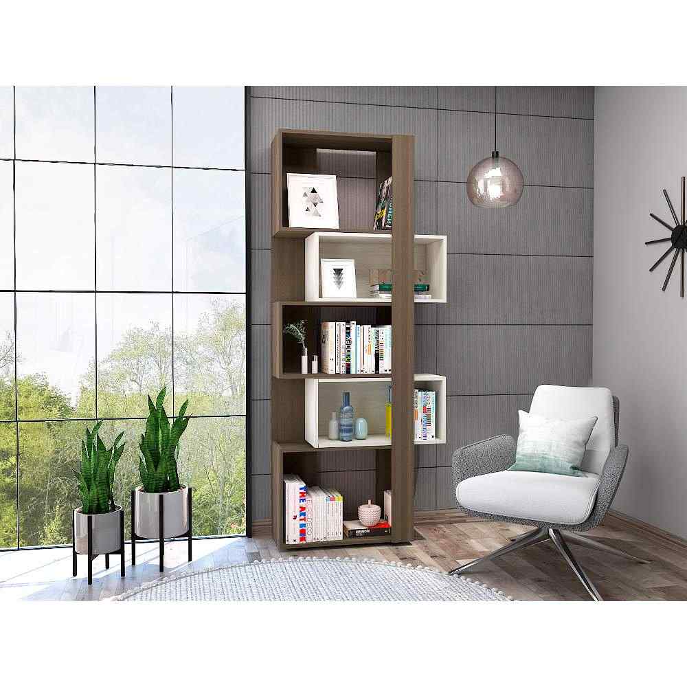 Biblioteca Transformable Báltica Olivo 60 cm con Módulos Flotantes y Entrepaños - Bibliotecas | Bylmo