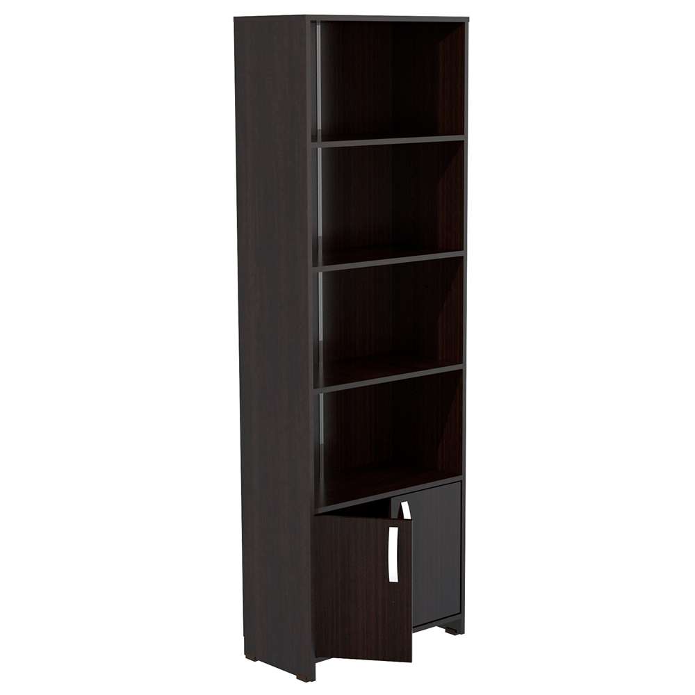 Biblioteca Wengue 60x182cm con Cuatro Compartimientos y con Un Cajón - Bibliotecas y Estanterías | Bylmo
