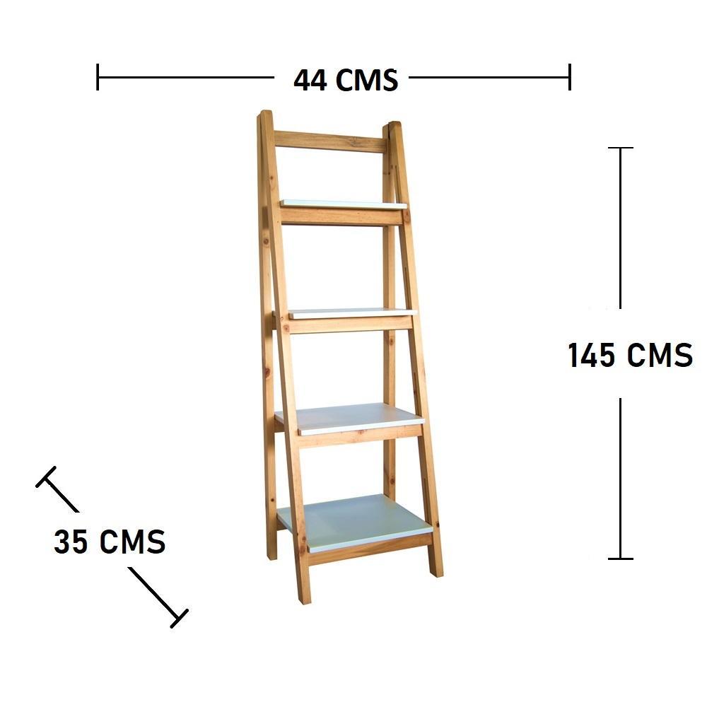 Biblioteca Escalera Canadá Pino 44 cm con Entrepaños - Bibliotecas | Bylmo