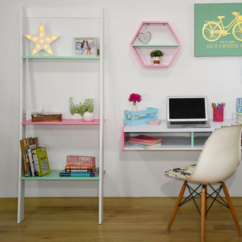 Biblioteca Escalera Candy Blanco 60 cm con Entrepaños - Bibliotecas | Bylmo